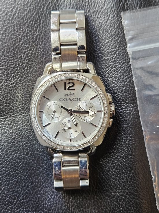 Coach Accessories - Coach Silver-tone Crystal Bezel Chronograph Watch